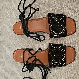 Maje Studded lace up sandals